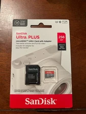 2 Pack SanDisk Ultra Plus MicroSDXC UHS-I Memory Card with Adapter256GB 160MBs