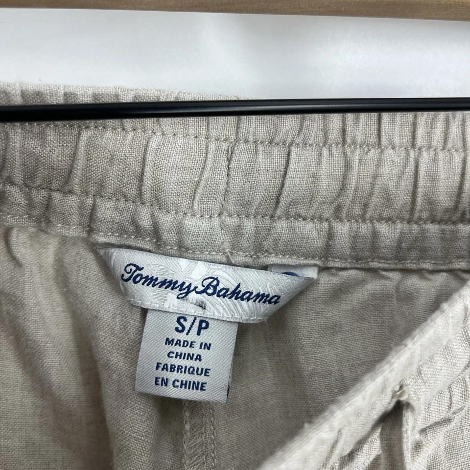 Tommy Bahama Pants Size Small Womens Khaki High Rise Linen Easy Natural Beach - Image 3 of 4