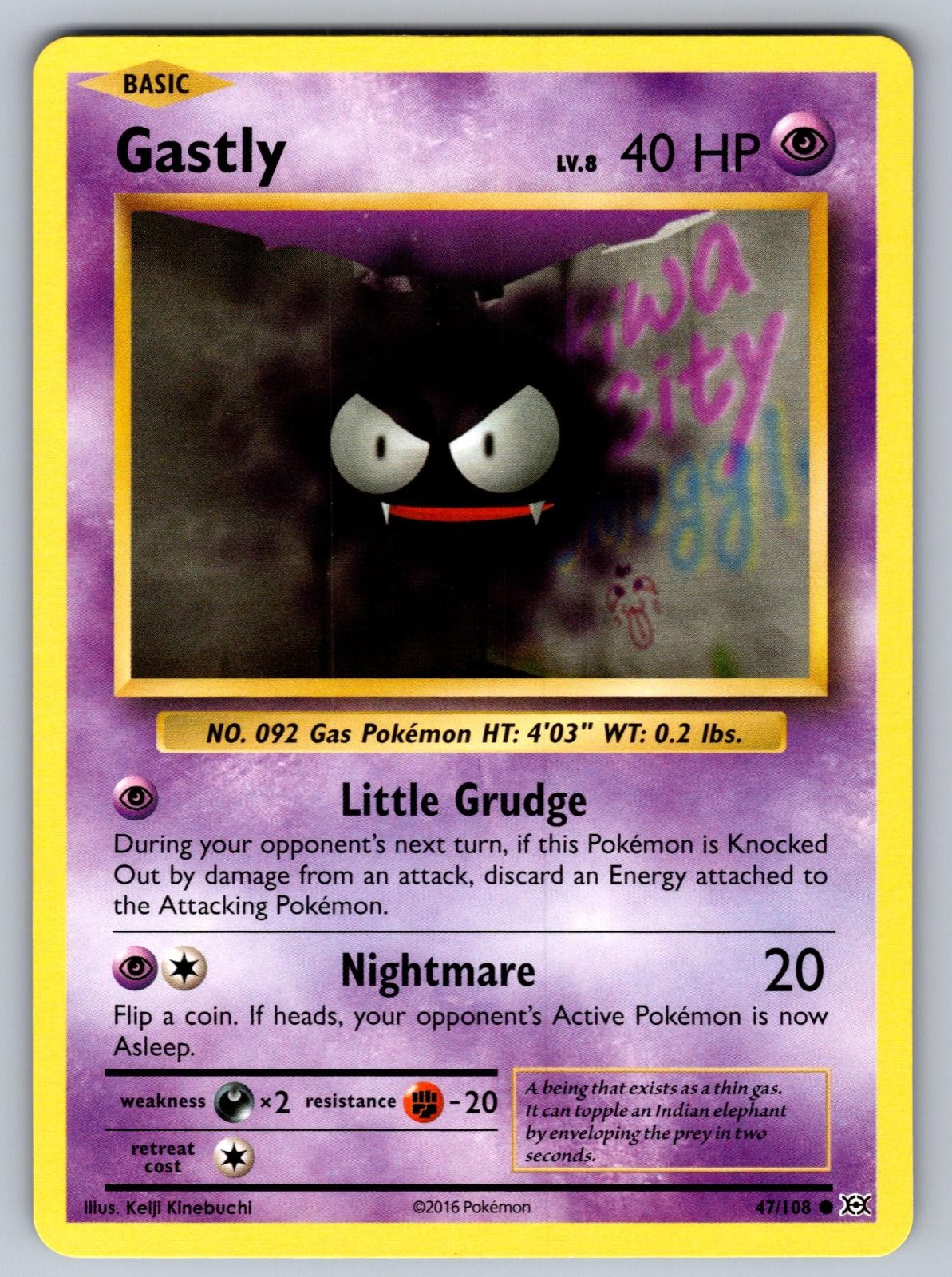 Gastly 47/108 Common Evolutions Pokemon Near Mint