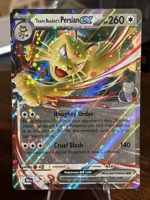 Team Rocket's Persian ex 150/182 Destined Rivals Ultra Rare Holo Pokemon Card NM