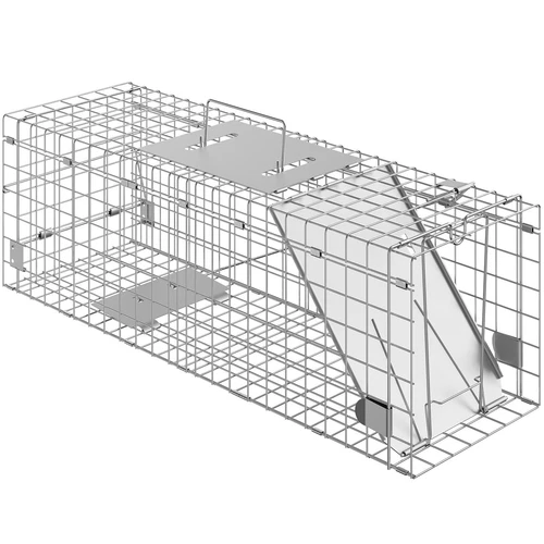 VEVOR Live Animal Cage Trap 24" x 8" x 8" Humane Cat Trap Cats Squirrels Mouse - Picture 11 of 12