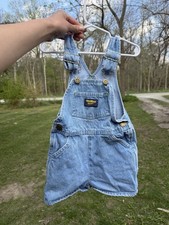 OshKosh B'gosh Blue Denim Overall One-Piece 3T Sleeveless V Neck Pockets