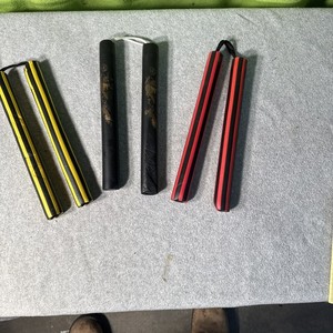 12 Inch Foam Nunchaku. 3 Sets, Black, Yellow And Red 