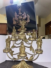 International Bazaar Nativity Candelabra Set 19. New In Box. E