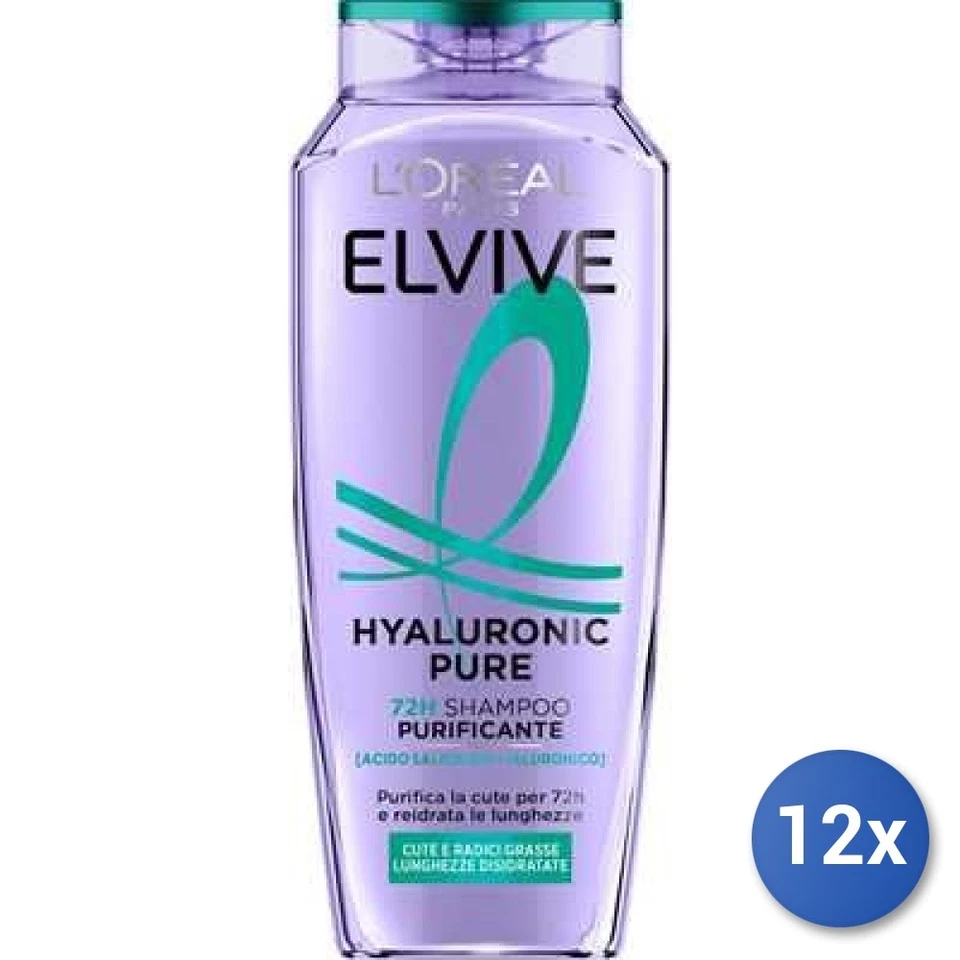 12x Elvive Shampoo Mit Hyaluron-Säure Pure 250 Ml, Bunt - Bild 1 von 3