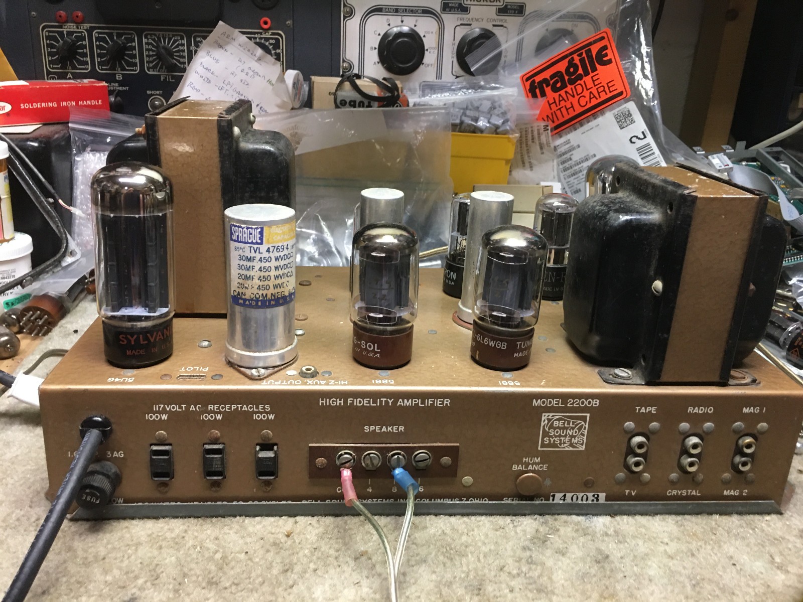 Bell 2200B mono integrated tube amp, restored