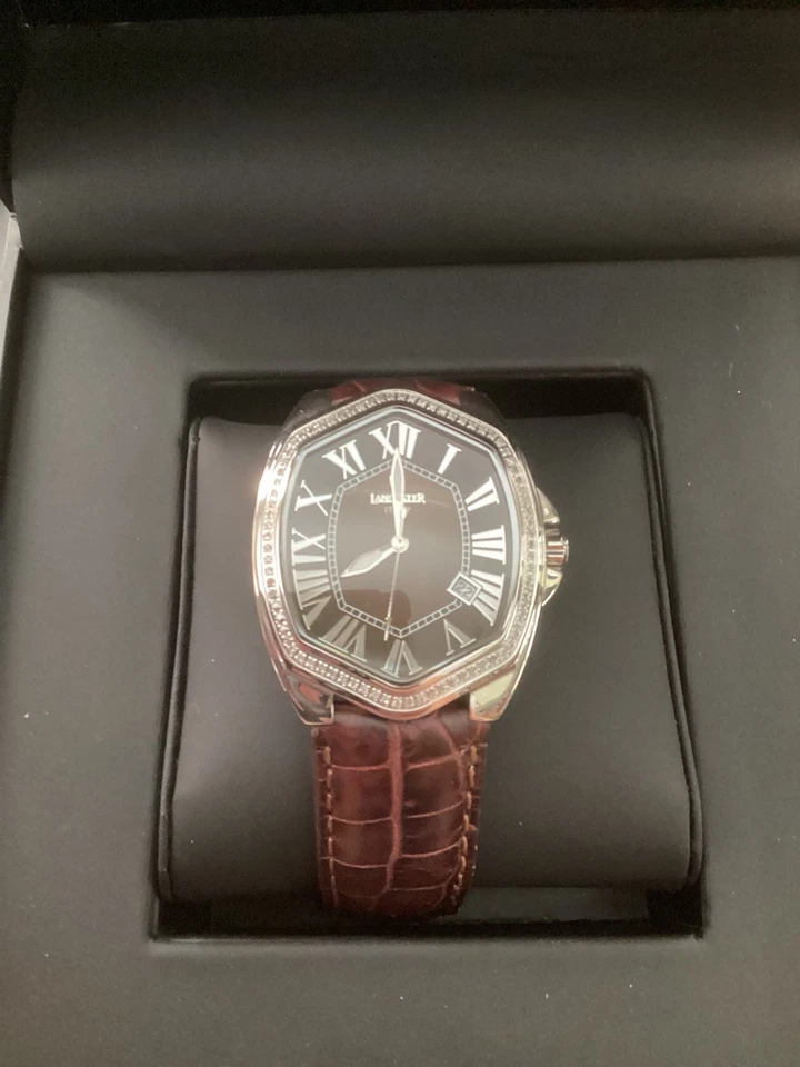  Женские часы Lancaster Italy с бриллиантовым безелем TW 0,62 карата коричневый циферблат  - Изображение 4 из 4