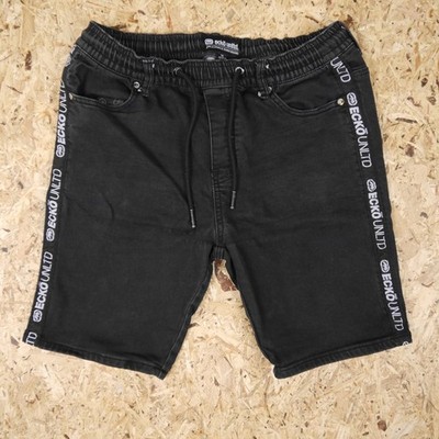 Ecko Unltd Jeans Shorts Schwarz Herren M Logo Tape Denim Streetwear Y2K