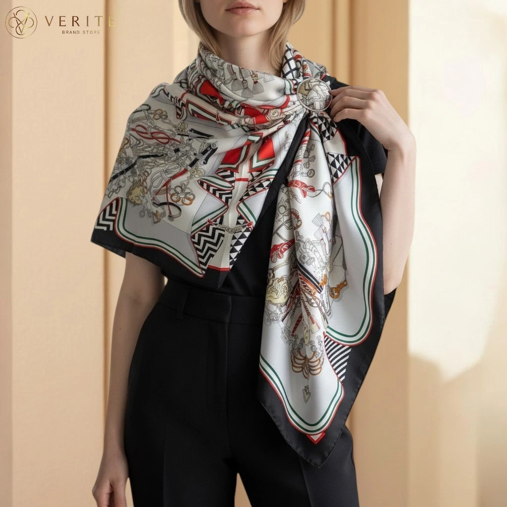 HERMÈS Black Scarves & Wraps for Women's Geometric for sale | eBay