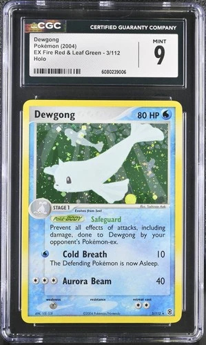 CGC 9 MINT Dewgong 2004 EX Fire Red & Leaf Green 3/112 Holo Pokemon Card