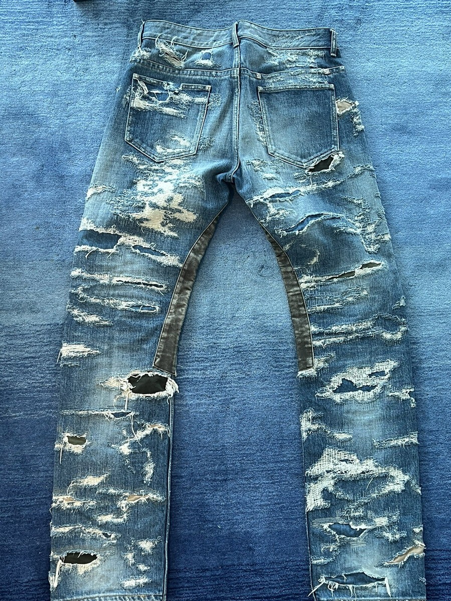 Givenchy Matthew Williams Jeans In Destroyed Denim Moleskin Givenchy Matthew Williams Jeans In Destroyed Denim Moleskin