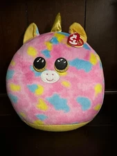 TY Squish-A-Boos Plush - FANTASIA the Unicorn - Small Size - 8"