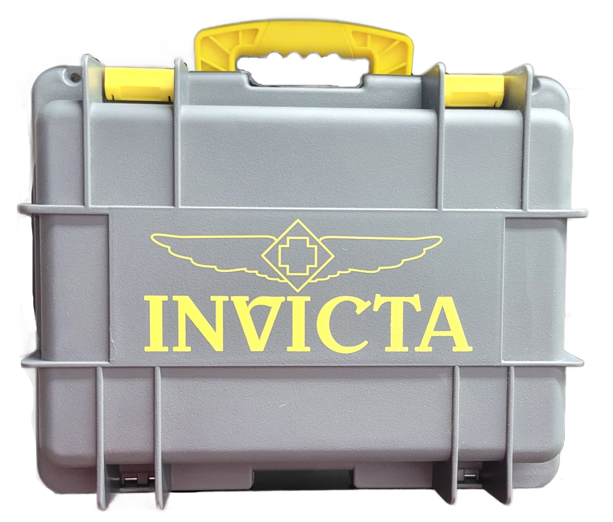 INVICTA GREY/YELLOW 6 SLOT DIVE WATCH CASE PROTECTOR BOX WITH