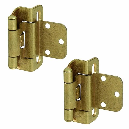 2pck Amerock BPR7565BBZ, 3/8 inch inset self-closing partial wrap cabinet hinge