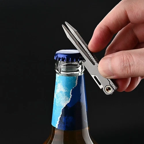 1 PC EDC Titanium Alloy Multi Tools Tweezers Opener Pocket Outdoor Folding Knife - Picture 6 of 20
