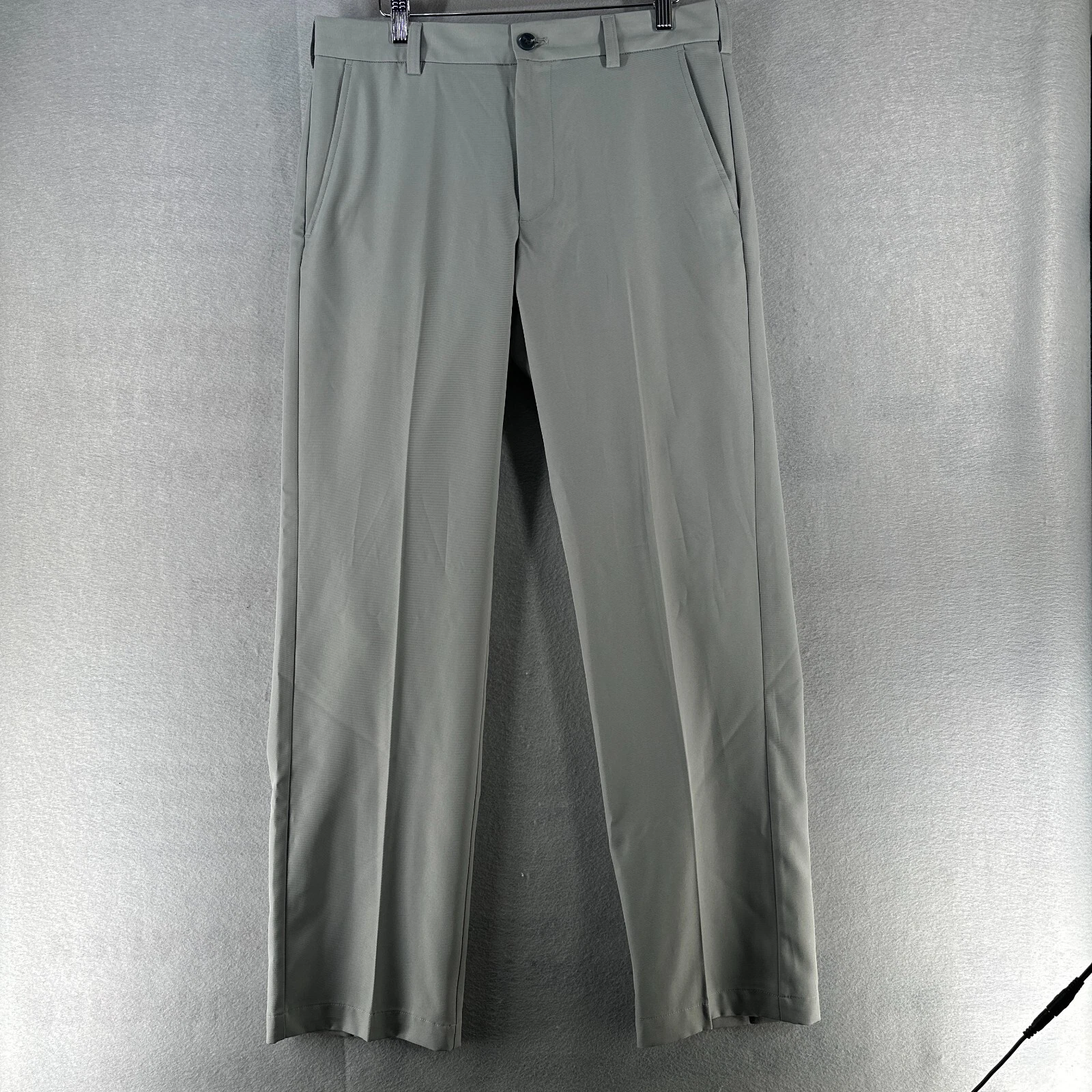 Izod Golf Mens Chino Pants 32/32 Gray Slim Fit Outdoor Athletic Sports
