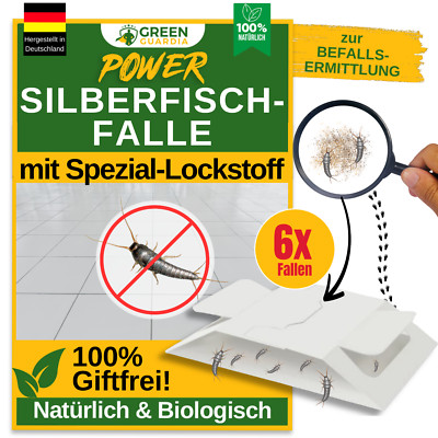 Green Guardia Silberfische Falle   6x Fallen - Wirksam Silberfische bekämpfen
