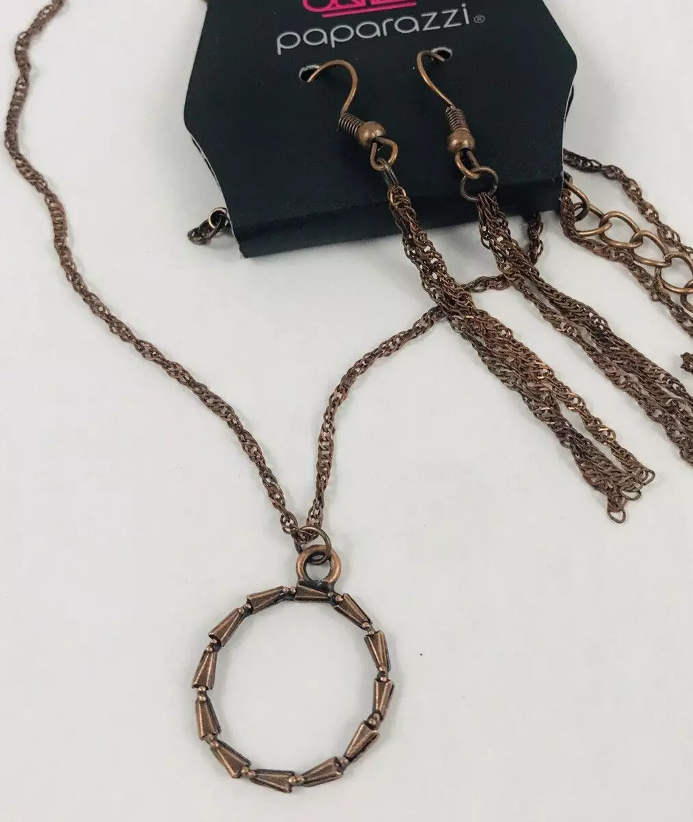 Paparazzi Bronze Chain Necklace Earring Set New eBay