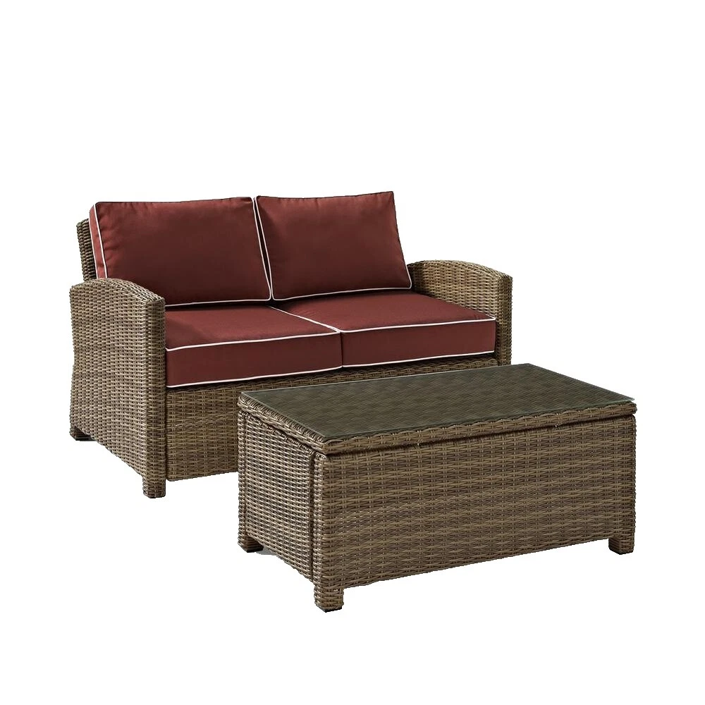 Wood & Fabric Brown Patio & Garden Furniture Sets