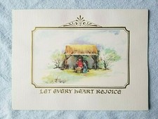 Vintage Christmas Card "Let Every Heart..." 5x7 Famous Artists Made In The USA