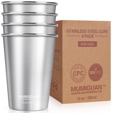 Stainless Steel Cups For Kids 12oz/350ml 4 Pack Stainless Steel Tumbler Kids C