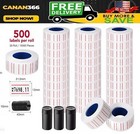 10 Rolls 15000Pcs White Price Gun Labels Price Tag stickers 3 ink Refill mx 5500