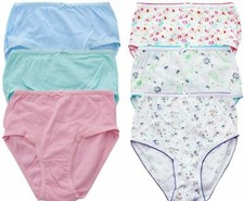 Girls 100% Cotton briefs School knickers pants Age 2-13 Plain, Floral 3,6 Pack