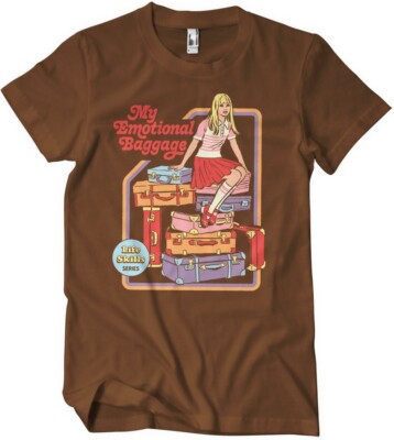 Steven Rhodes My Emotional Baggage T-Shirt Brown