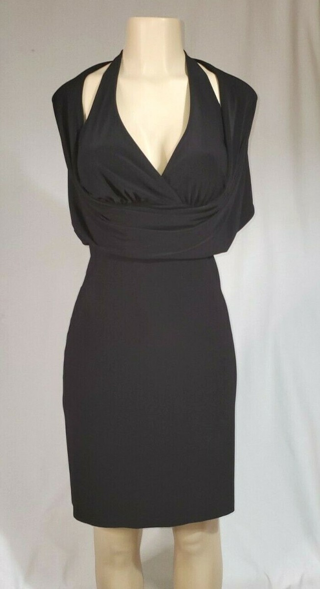 Women's Black Halter Top Shrug Wrap Stretchy Dress Norma Kamali Everlast Size M | eBay Women's Black Halter Top Shrug Wrap Stretchy Dress Norma Kamali Everlast Size M | eBay