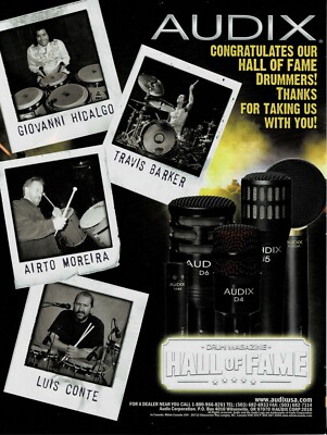 AUDIX MICS - Hidalgo / Barker / Airto Moreira / Luis Conte - 2011 Print Ad