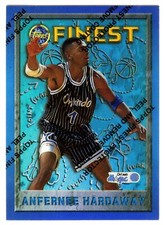 ANFERNEE HARDAWAY~1995 TOPPS FINEST REFRACTOR w/COATING NBA BASKETBALL CARD #234
