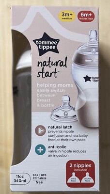 Tommee Tippee Anti-Colic 6M+ Baby 11 Oz Thicker Feed Baby Bottle See Pictures 