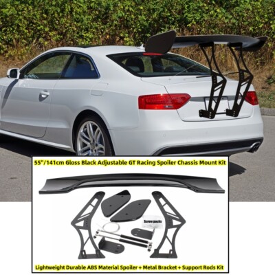 FOR 08-17 AUDI A5 S5 RS5 COUPE ADJUSTABLE GT RACING SPOILER TRUNK CHASSIS MOUNT