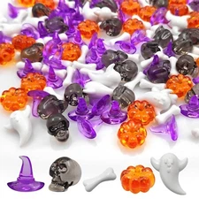 Halloween Vase Filler, Mini Acrylic Pumpkin Ghost Skull Skeleton Witch Hats f...