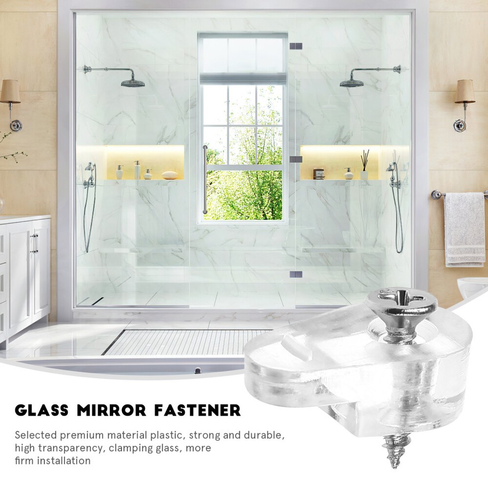 20 Pcs Clips Frameless Door Holder Mirror Mounting Brackets eBay