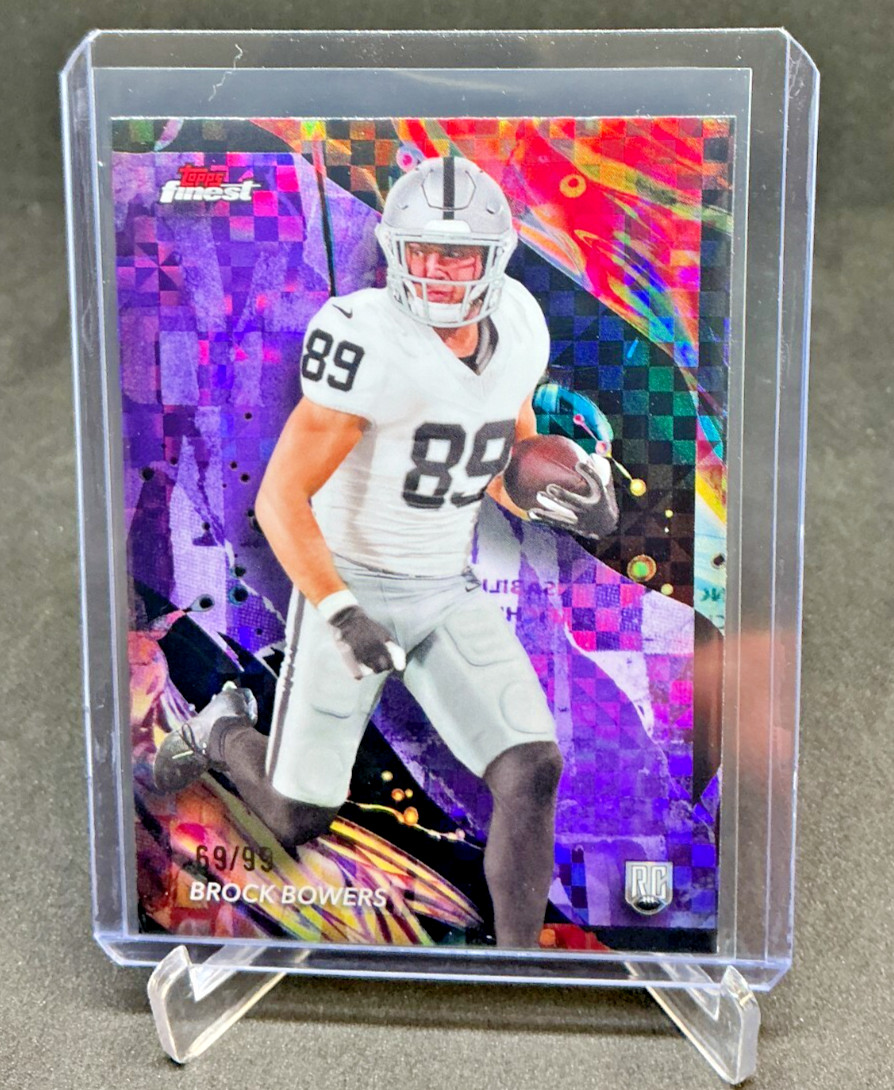 2024 Topps Finest BROCK BOWERS RC Purple X-FRACTOR 69/99 #182