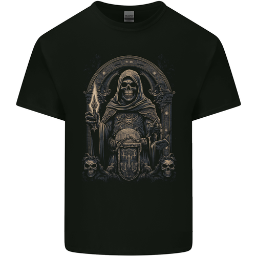 T-Shirt Gothique Grim Reaper Skull - Marque Gildan 5000 - 100% Coton - Taille Homme - NEUF Sans étiquettes