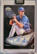 2021 TOPPS CHROME BLACK BASE AUTOGRAPHED AUTO #CBA-DD DANE DUNNING - TEXAS