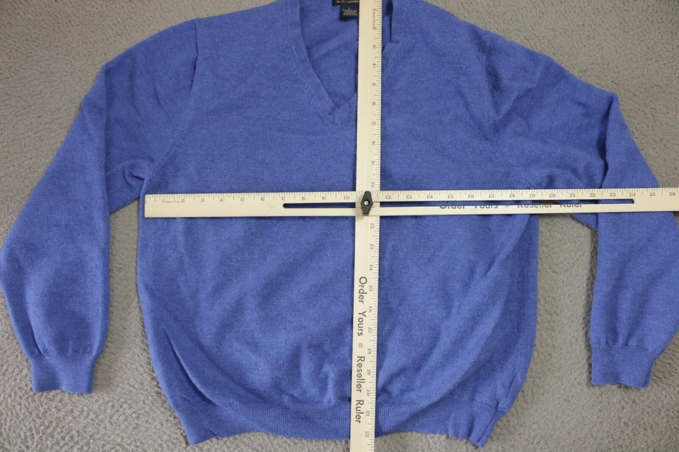 Brooks Brothers 346 Sweater Women Large Blue Stretch Long Sleeve V-Neck Pullover - Изображение 3 из 4