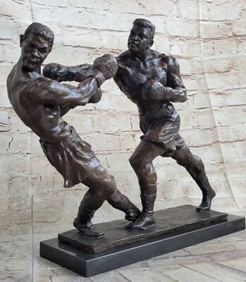 Two Famous Boxer Called Second Round Fight Boxing Real Bronze Sculpture