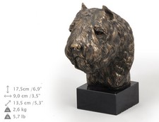Bouvier des Flandres, statue en marbre buste de chien, ArtDog édition limitée, USA