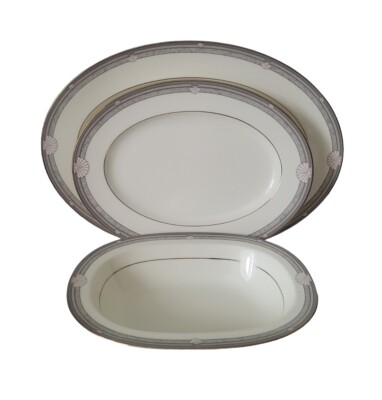 Noritake Bone China Evendale 755 Oval Vegetable Bowl & 2 Oval Platters RARE