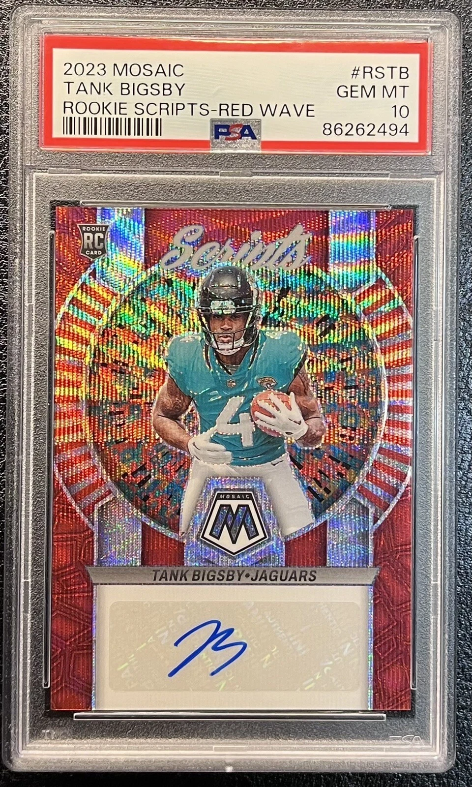 Tank Bigsby Panini Mosaic Rookie Scripts #RSTB Red Wave