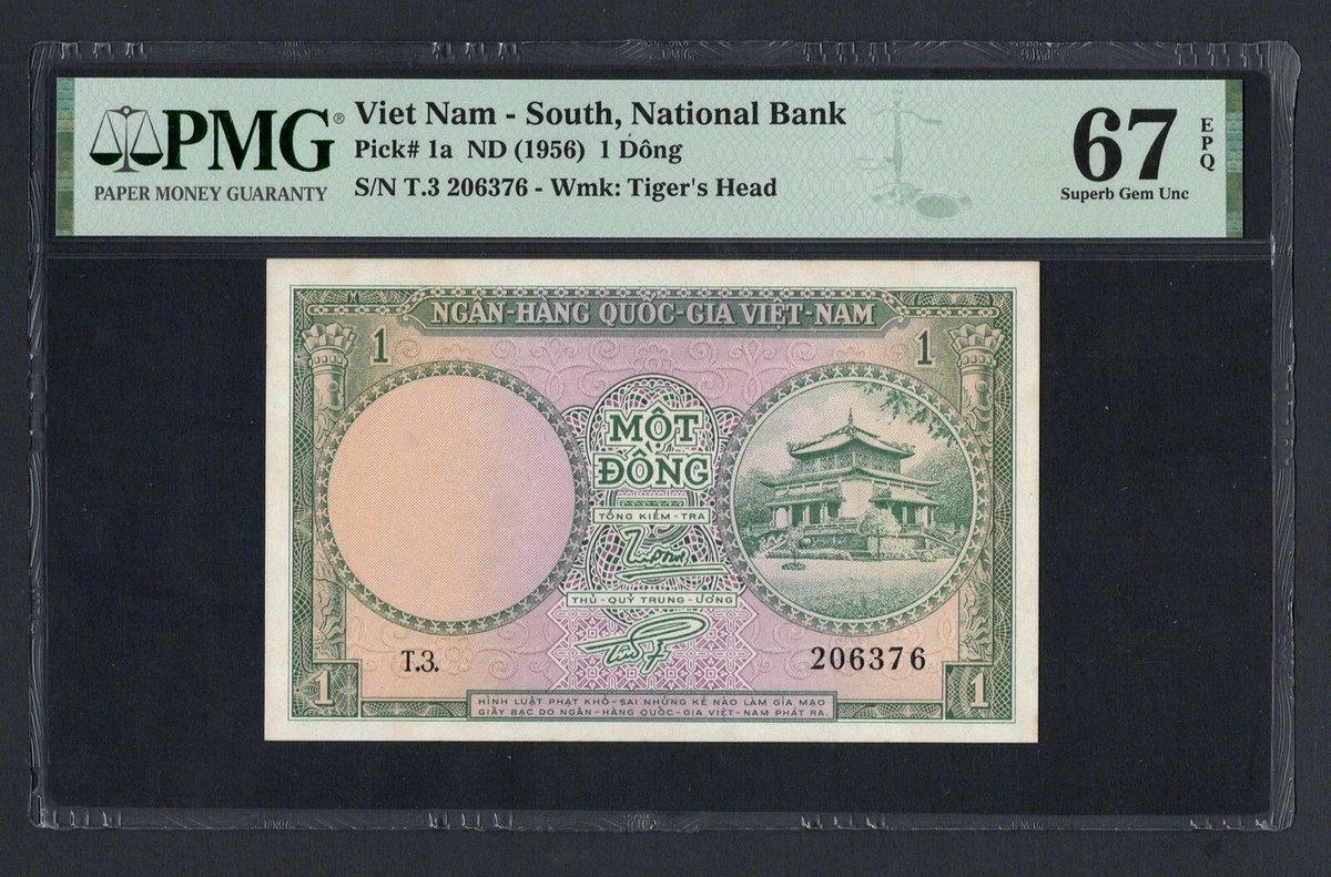 南ベトナム紙幣　1ドン1985 P90s 標本 未流通 グレード 63 67 Graded Vietnamese Paper Money for sale | eBay
