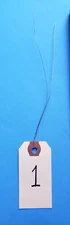 Size 1 Manila Inventory Shipping Hang Tags with Wire 2 3/4" x 1 3/8" Wired Tags