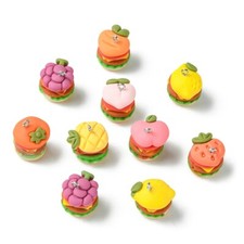 30Pcs Resin Hamburger Fruit Charms Fast Food Pendant for Jewelry Crafting Making