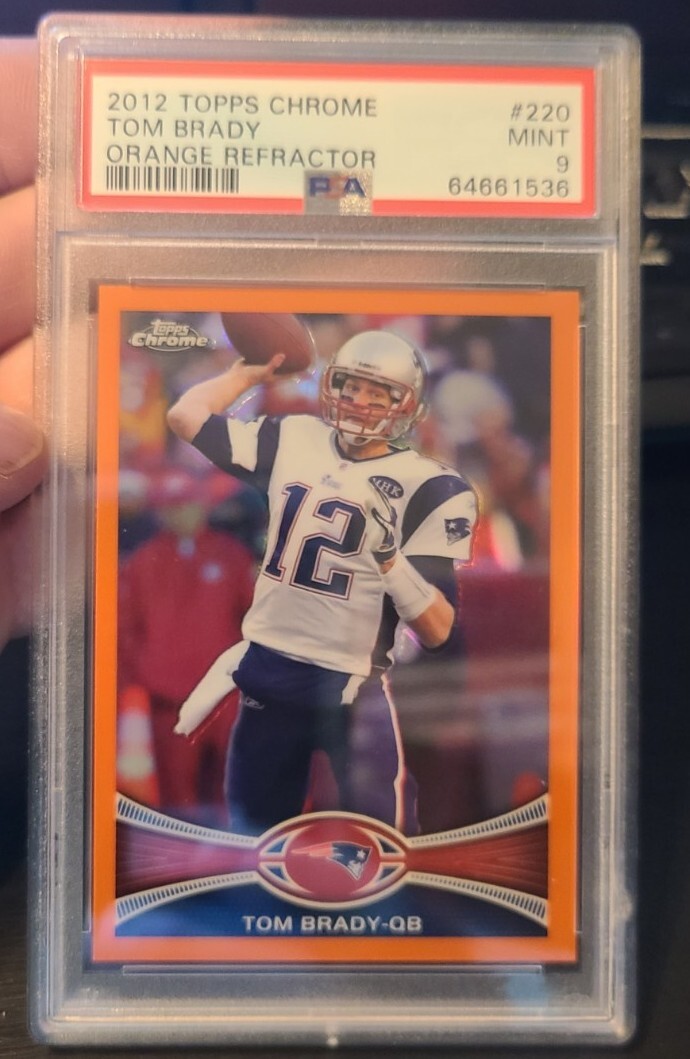 2012 Topps Chrome #220 TOM BRADY Orange Refractor  Patriots PSA 9 MINT
