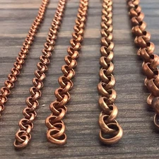 Copper Rolo Chain Round Linked Belcher Chain Neckalce 3mm 4mm 5mm 6mm 7mm Chain