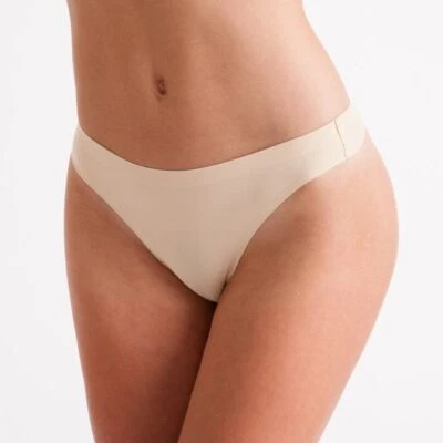 Silky Dance Invisible Low Rise Thong - Light Nude & Black - XS, S, M, L