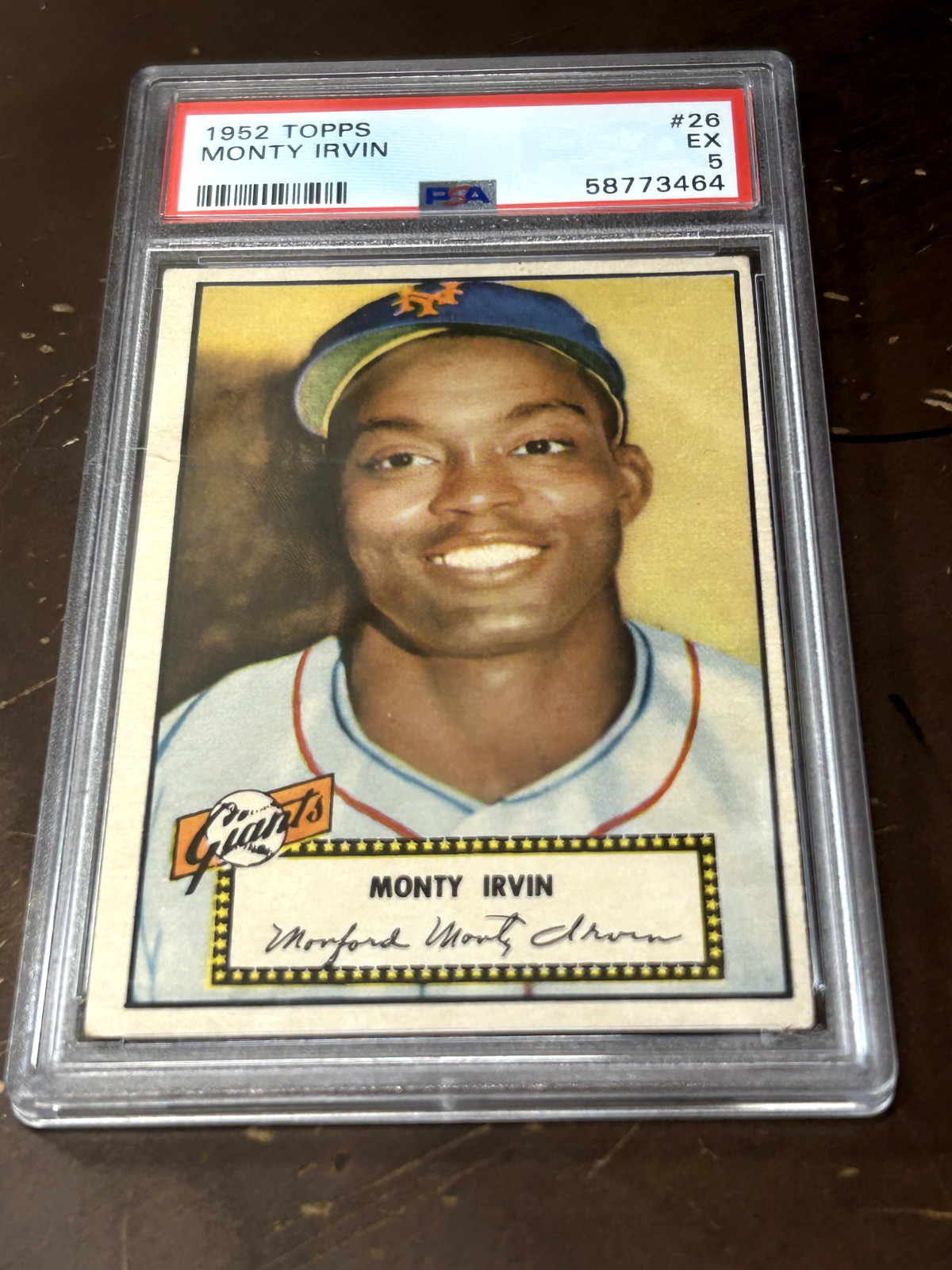 1952 TOPPS MONTE IRVIN #26 RED BACK PSA 5 EX RC
